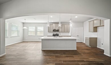 View of kitchen and dining area