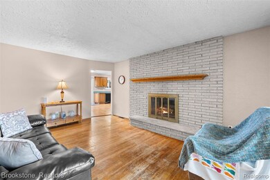 Living area with wood finished floors