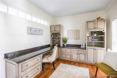 Large office with built-ins.