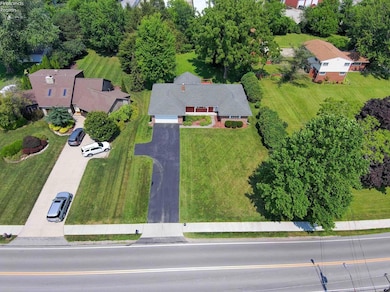 Drone view of the property 90x321.25 slightly irregular lot.