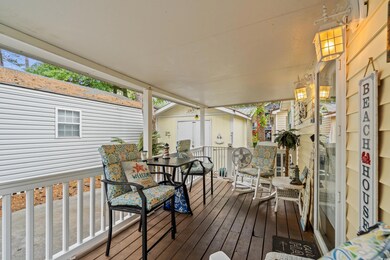 Deck featuring an outdoor structure