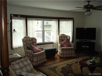 Family Room View from family room overlooks vinyl 