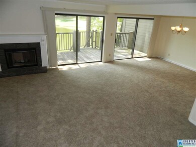 Extra Large living area with fireplace. Open floor