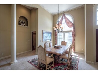 Soaring ceilings in the formal dining room