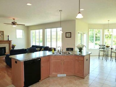 Kitchen. Open kitchen/family room with ceramic til