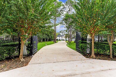 Double iron gates provide additional privacy and security for the property