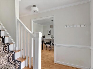 Custom designed newel post, wood steps with painte