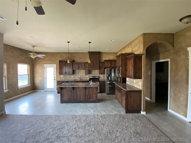 View of kitchen from living room
