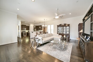 Open spaced kitchen and living area for entertaini