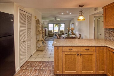 Open living area shot from the kitchen with direct gulf views