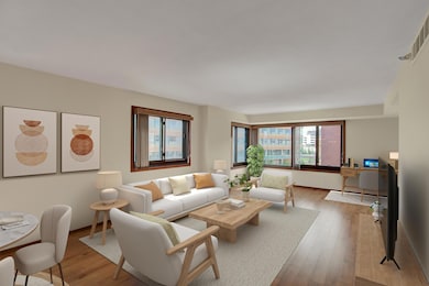 Living room with bonus desk area