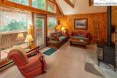 Cedar Paneled Living Room with lots of Glass