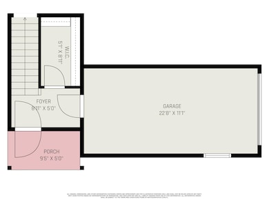 Entrance floor plan with garage