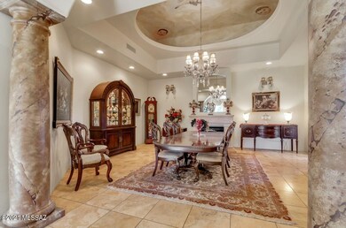 Dining room w/coffered ceiling