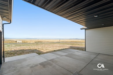 View of patio with a view of countryside
