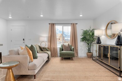 Living area featuring recessed lighting