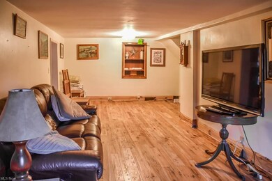Distressed hickory flooring in the living room.