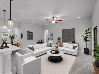 Virtually staged Living Room