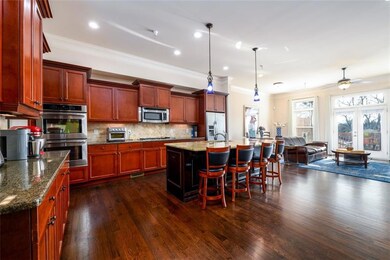 Open kitchen with view to living area