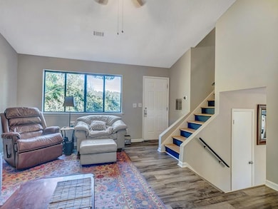 The stairs take you up to the three bedrooms. The 