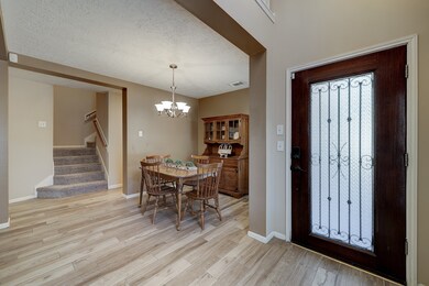 The view of the formal dining area from the foyer.