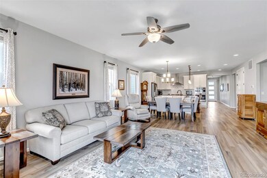 Open floor concept providing natural flow from kitchen to living room