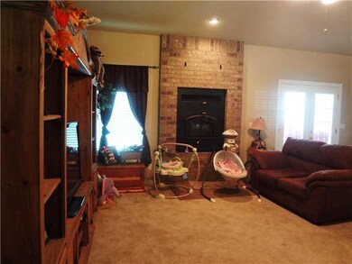 Living Room. Open living room with wood burning fi