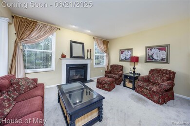 Family room with gas fireplace.