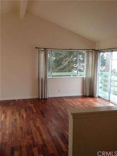 High ceilings in the living room with views.