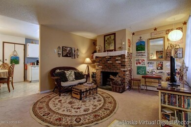 Pretty brick fireplace