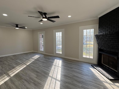 living room with fireplace