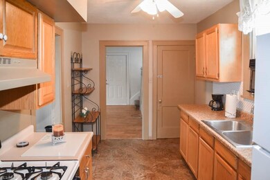 Fully applianced kitchen.