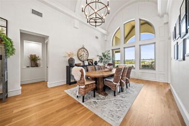 Dining space featuring a chandelier, ornamental mo