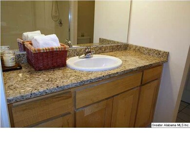 high vanity with granite counterop