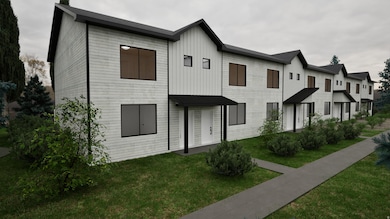 Modern farmhouse featuring a front lawn, a residential view, and board and batten siding