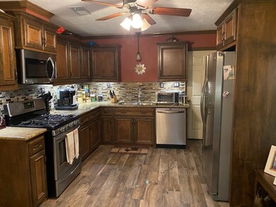 Updated kitchen open to living area