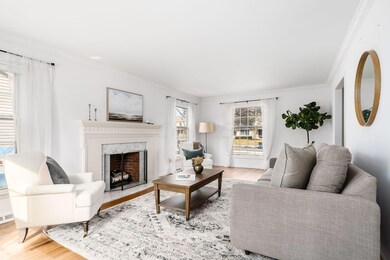 Living room with fireplace