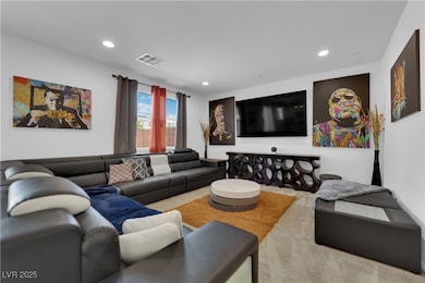Living area with recessed lighting