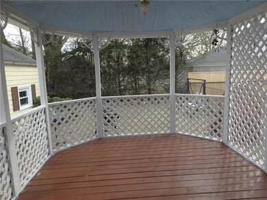 Circular Deck View from Sliders in Dining Room