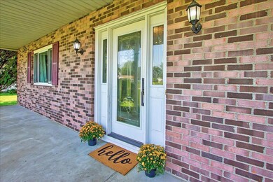 front door and porch