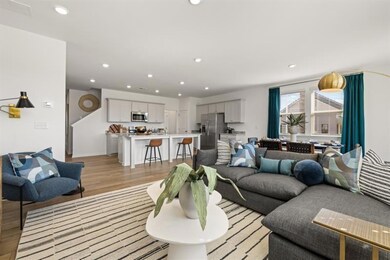 Living room featuring recessed lighting and light 