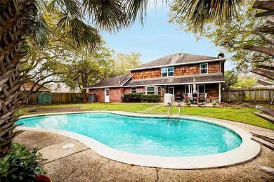 Large backyard with built-in pool
