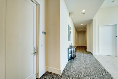 Step off the elevator to the cheerful lobby just o