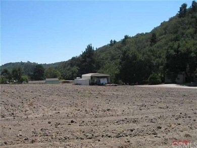view from the road to the property. Large flat par