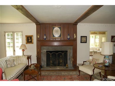 Original very large fireplace with wood and stone 