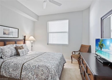 Laminated flooring in the bedroom featuring ceilin