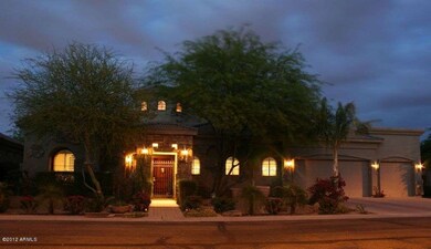 Front of home in evening