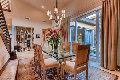 Formal dining room adjacent to courtyard area and