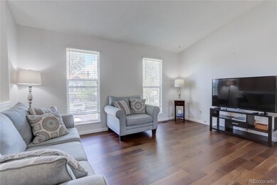 Open living room (15 x 13) view showing the vaulte
