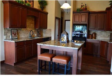 Staggered cabinets.